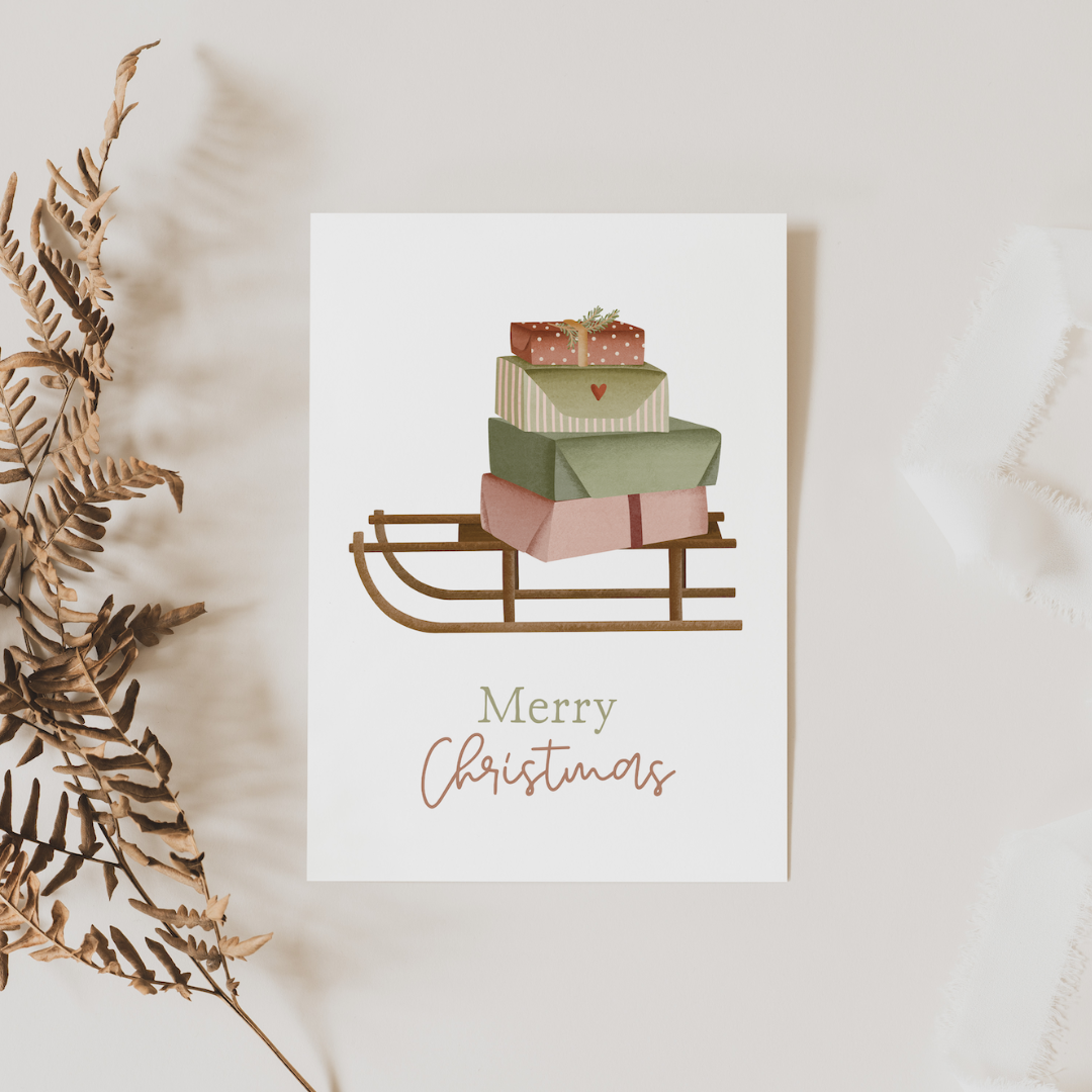 Postkaart 'kerstslee'
