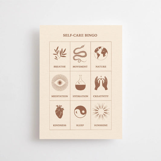 Postkaart  'Self-care bingo'
