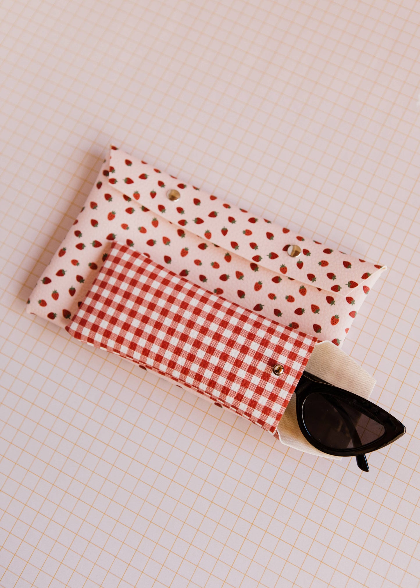 Vichy rood brillenkoker