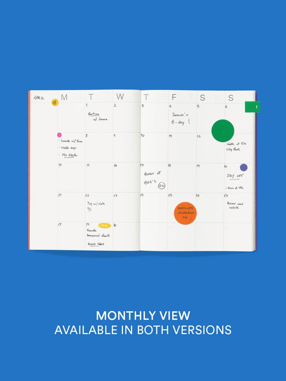 Ongedateerde planner (Elektrisch blauw)