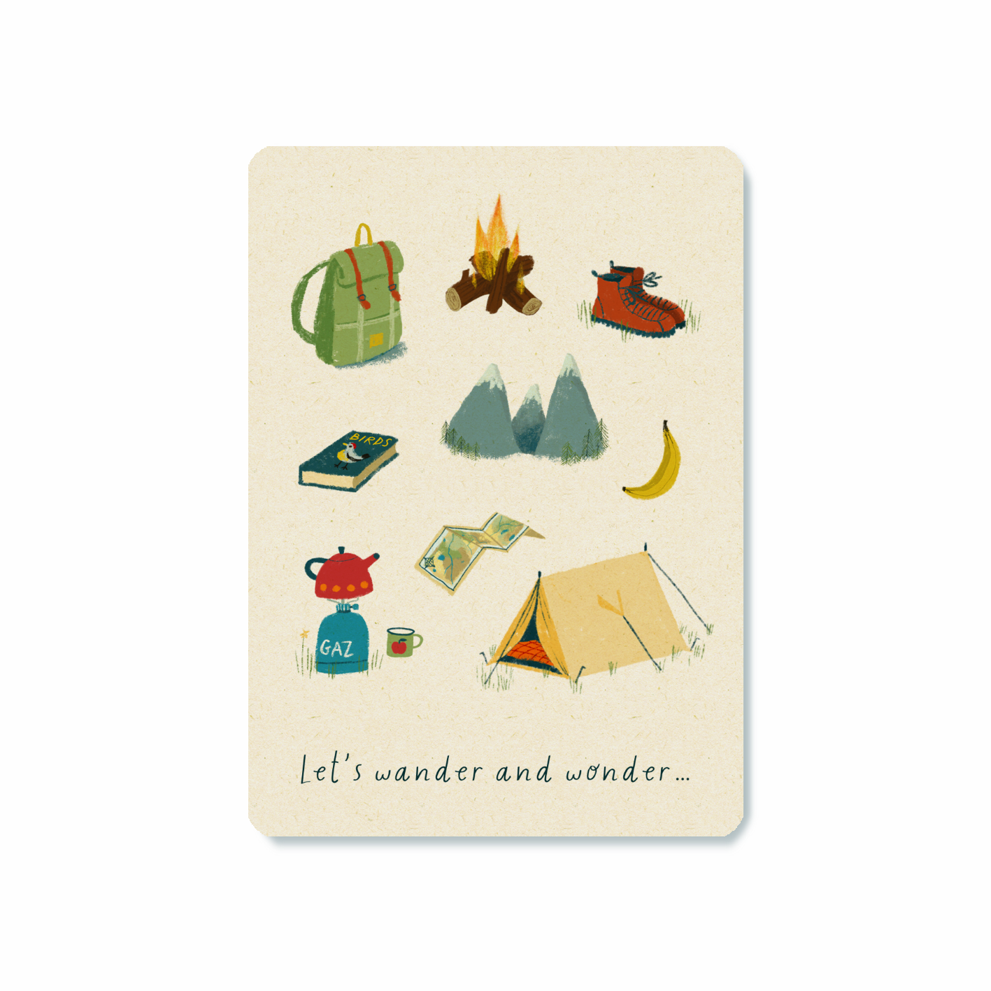 Postkaart 'Let's wander and wonder ...'