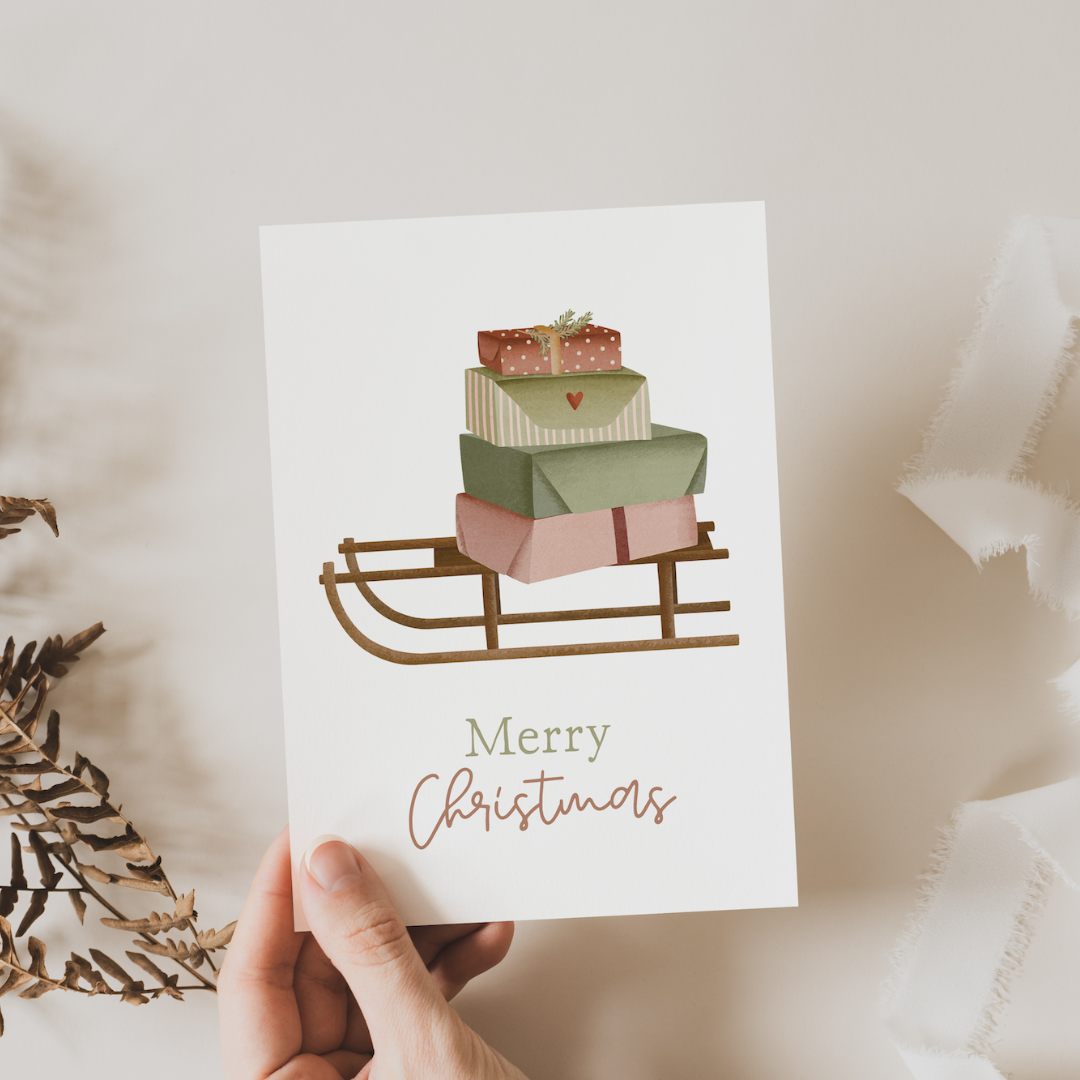 Postkaart 'kerstslee'