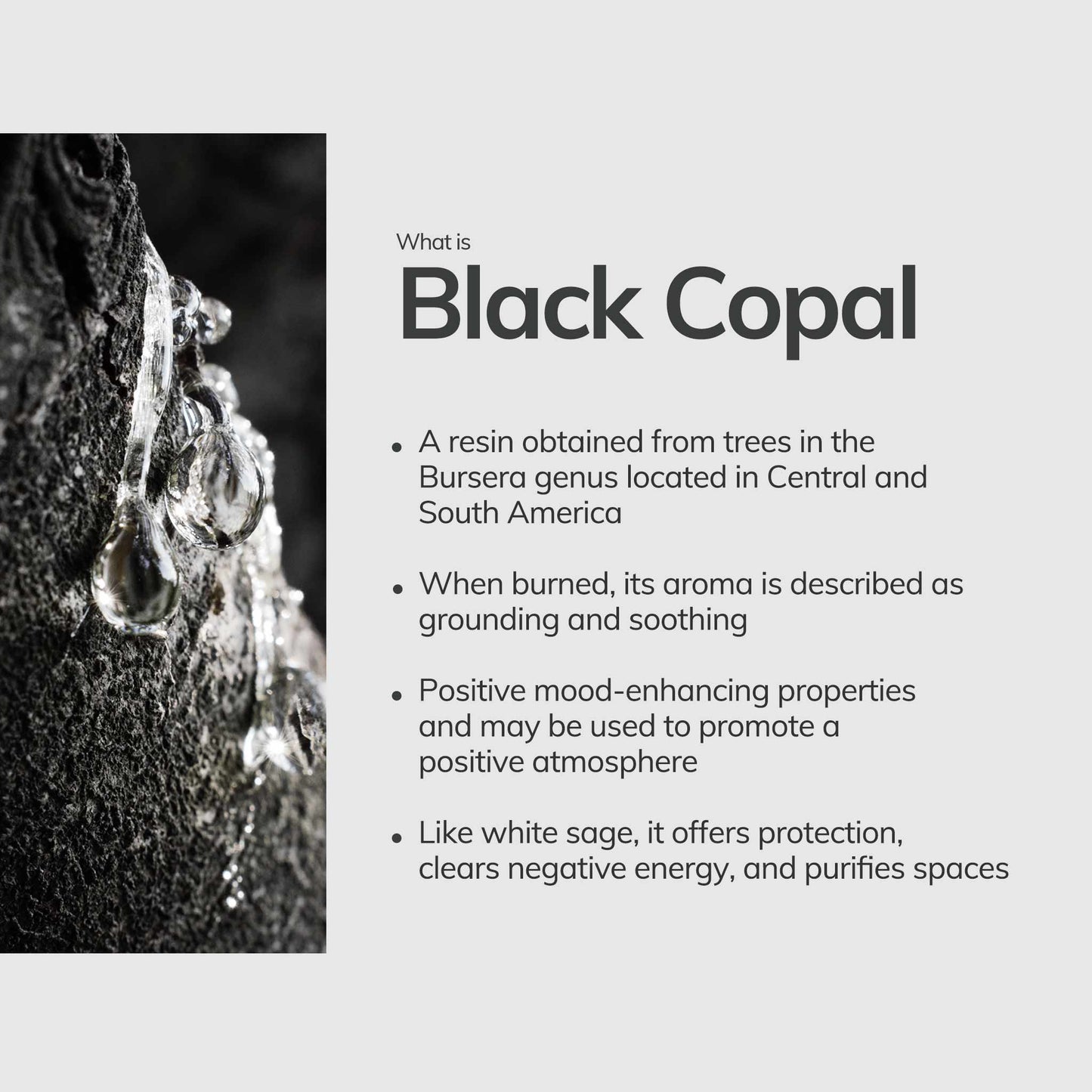 Handgerold wierookstokje zwart Copal