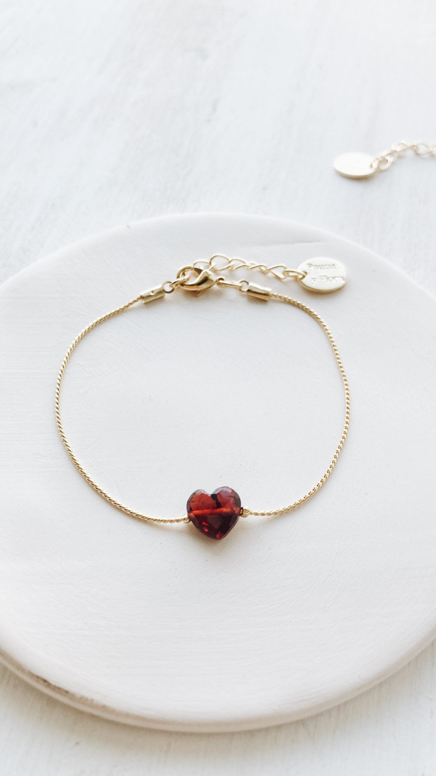 'Hart' armband - granaatkristal ( Energie + Liefde + Passie) (kopie)