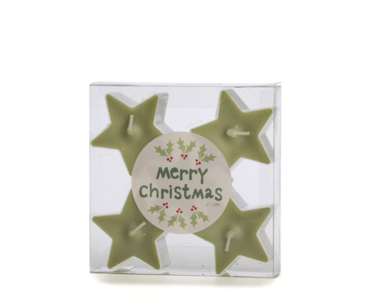 Waxinelichtjes ster (5 stuks) - teagreen