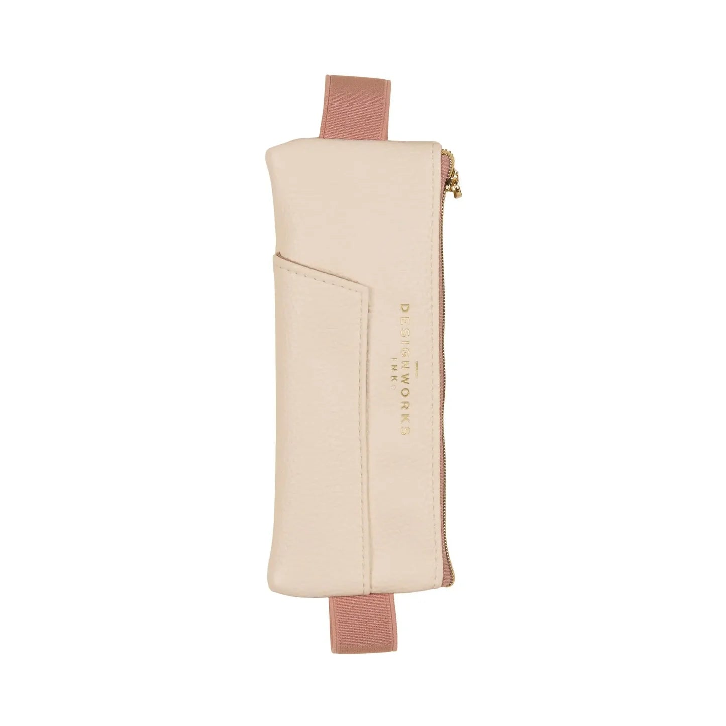 Vegan Leather Pen Pouch - Cream + Taupe