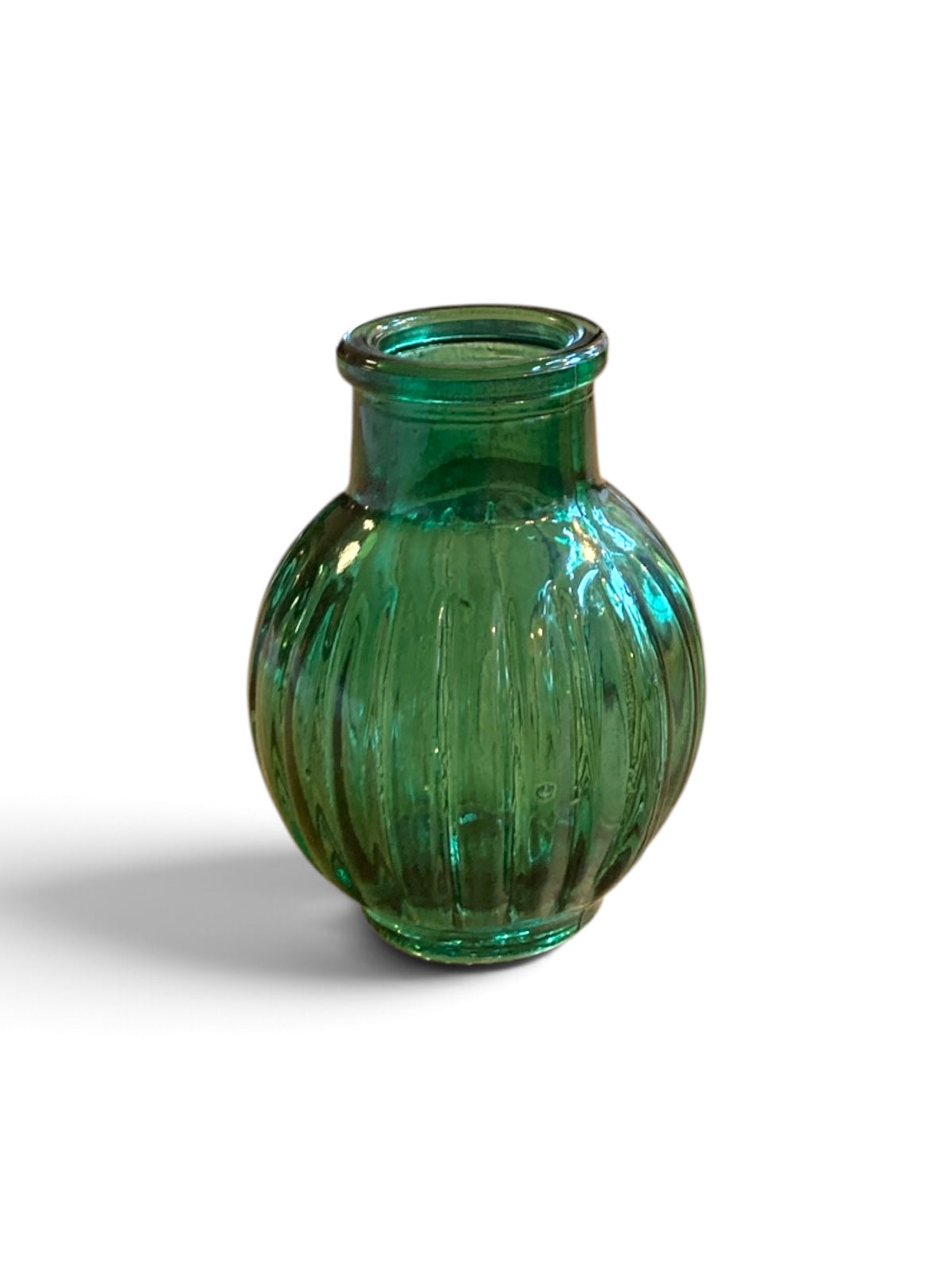 Glazen vaasje - bol - 7 cm - groen