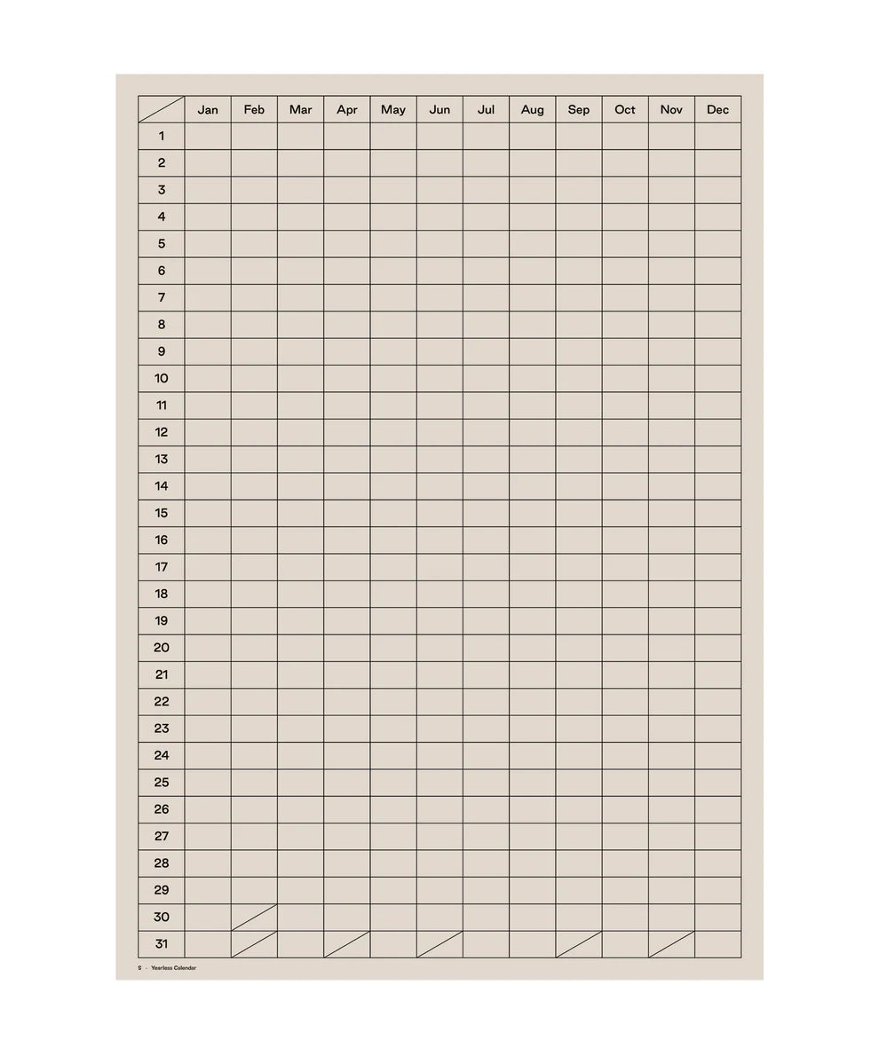 Yearless Calendar