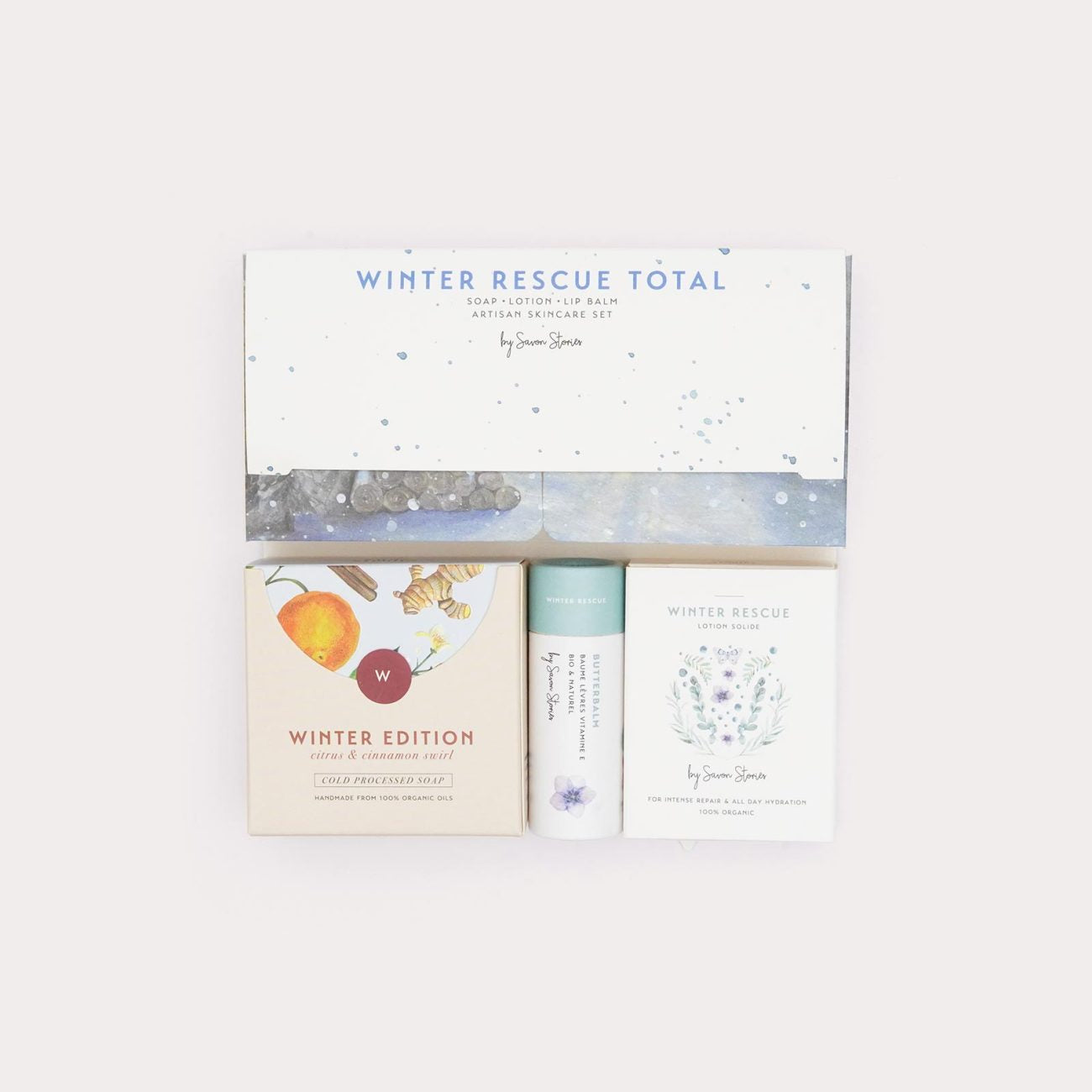 Winter rescue - set van Lotion, zeep & lippenbalsem
