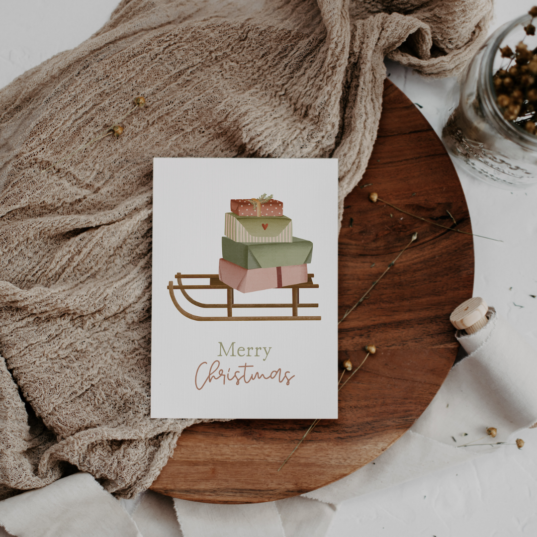 Postkaart 'kerstslee'