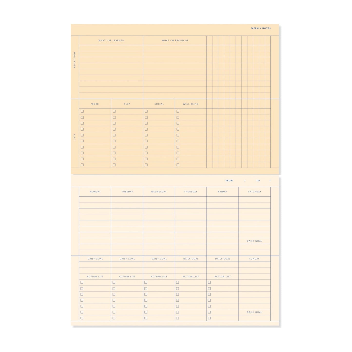 A-Journal Deskplanner – Weekplanner – Lavendel Blauw