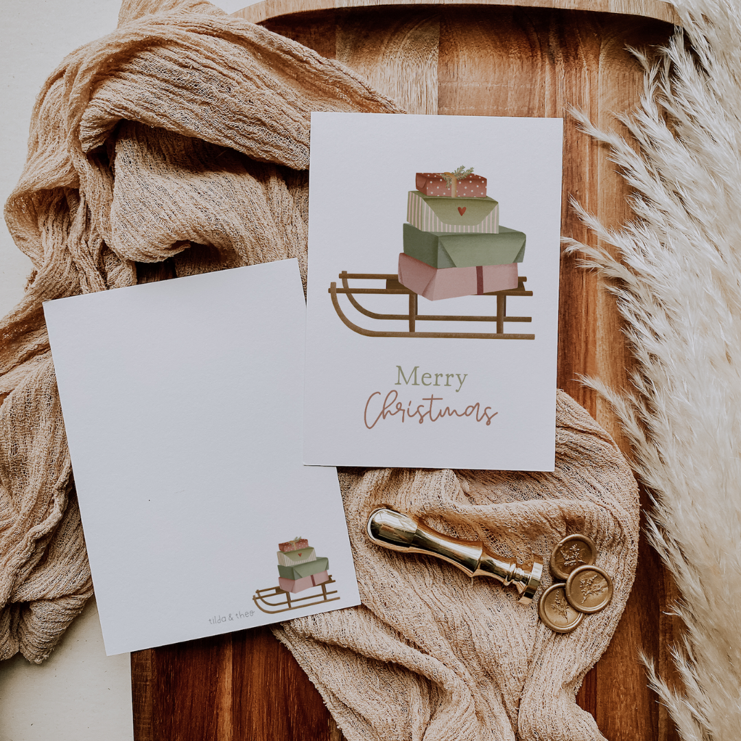 Postkaart 'kerstslee'