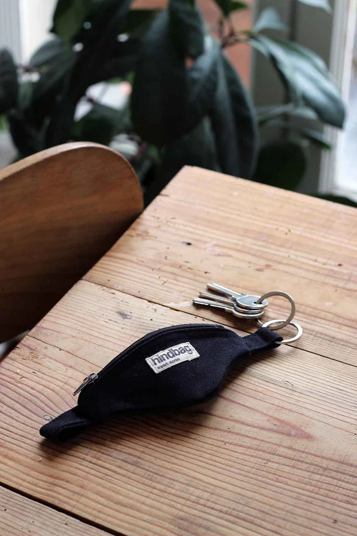Sleutelhanger/portemoneetje banane (zwart)