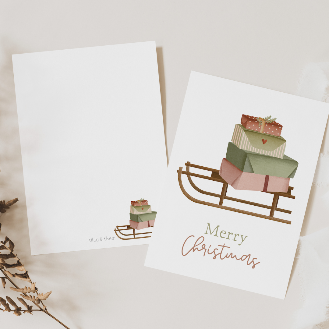 Postkaart 'kerstslee'