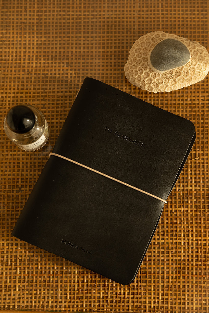 Notebook - vegan leer - black