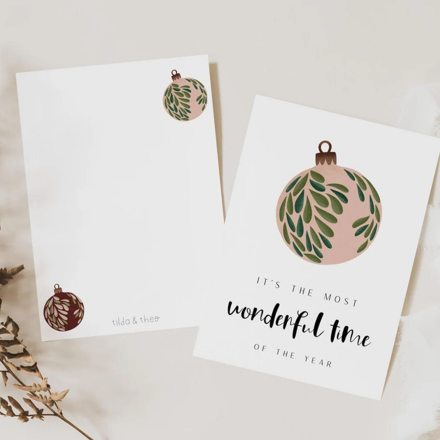 Postkaart 'kerstbal'