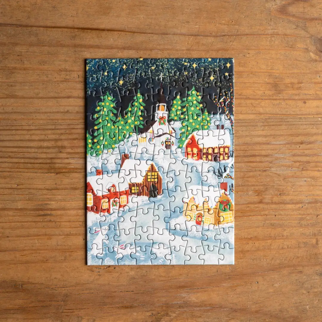 Mini puzzel feestelijk dorp - Trevell - 99 stukjes