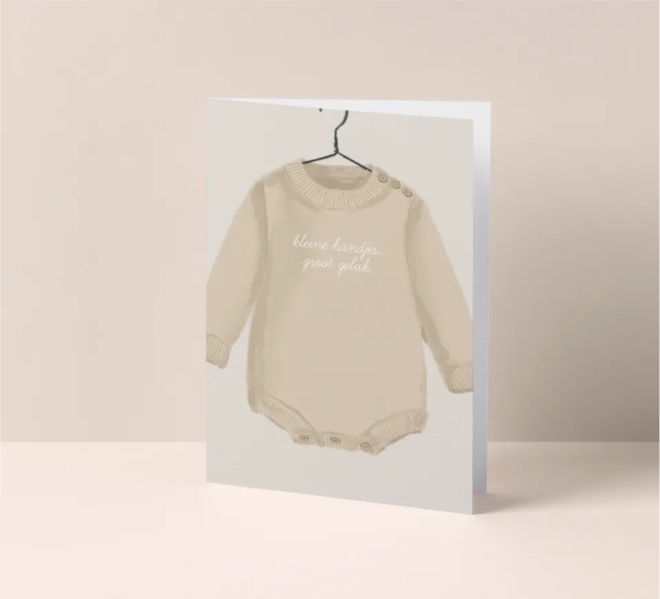 Postkaart 'Kleine handjes, groot geluk'