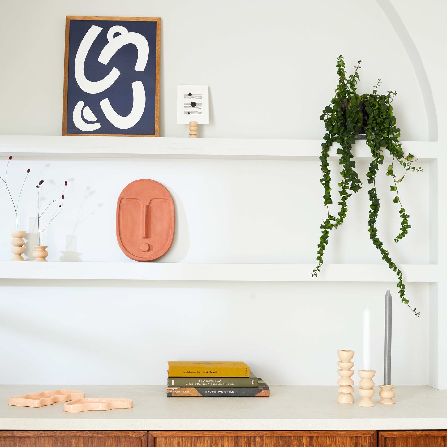 Keramische Wave Tray - Driehoek Peach