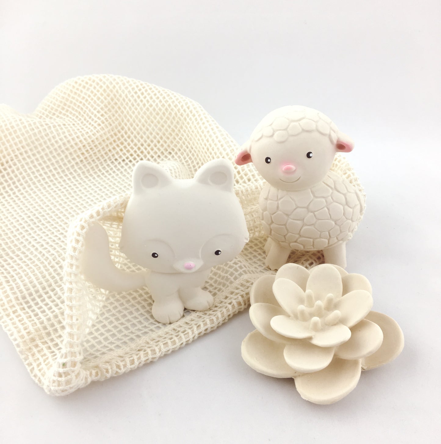 BABY GIFT SET - 100% natuurlijke rubberen babyspeeltjes