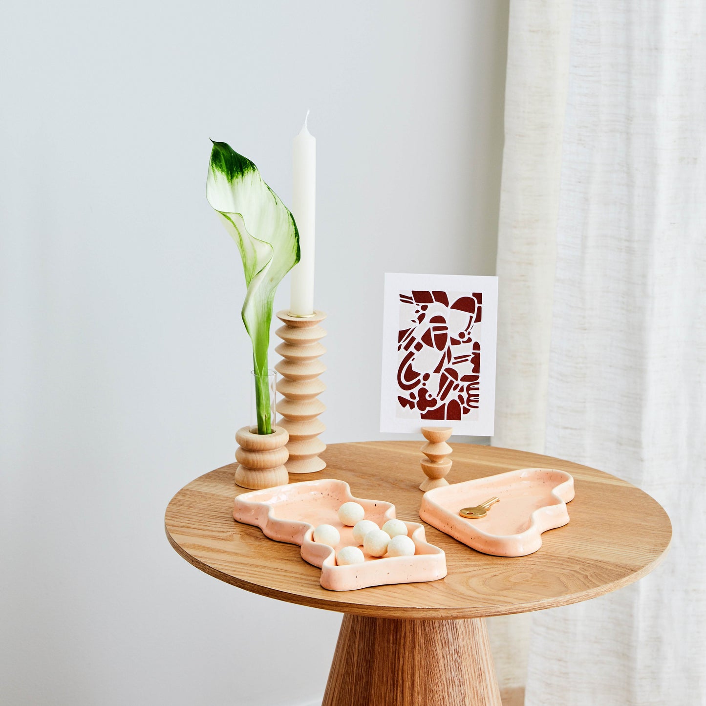 Keramische Wave Tray - Driehoek Peach