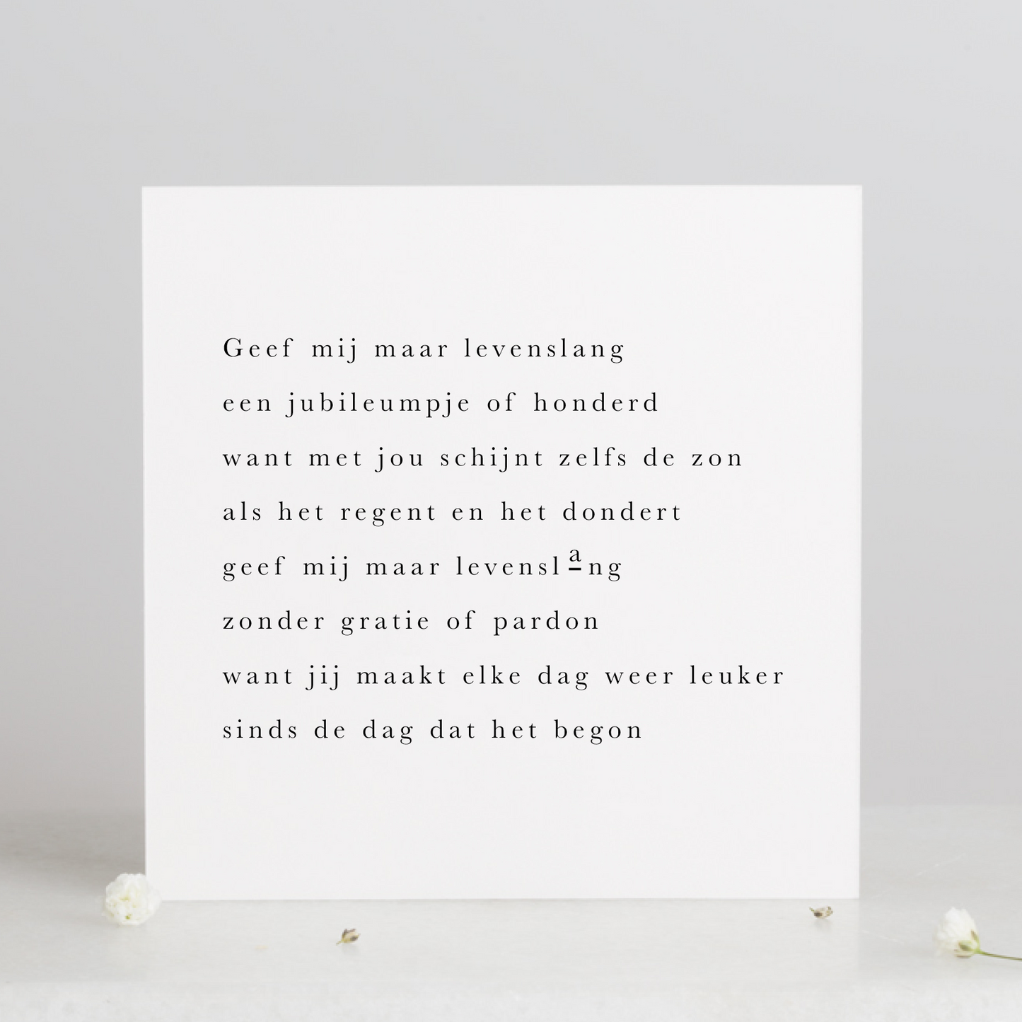 wenskaart 'Levenslang'