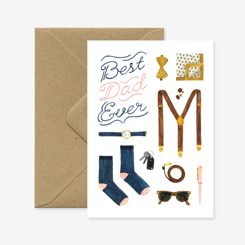 Postkaart 'Best dad ever'