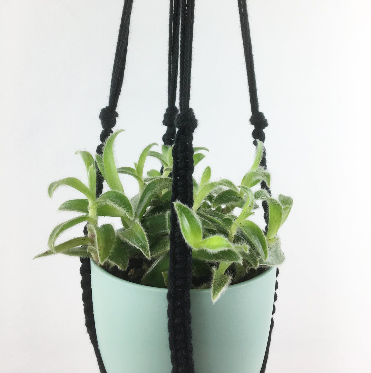 Kleine zwarte macramé hanger