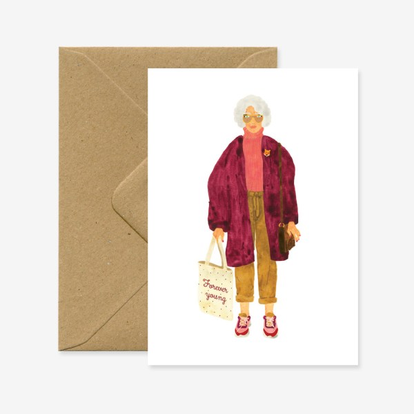 Postkaart 'Forever young'