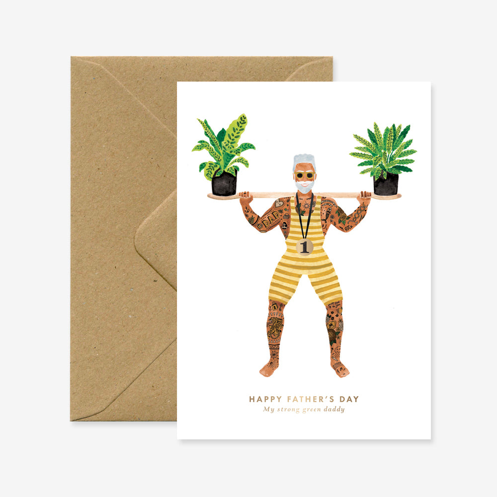 Postkaart 'Strong dad'