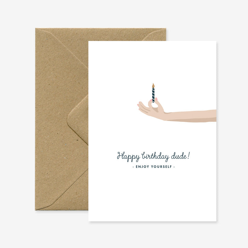 Postkaart 'Happy Birthday dude'