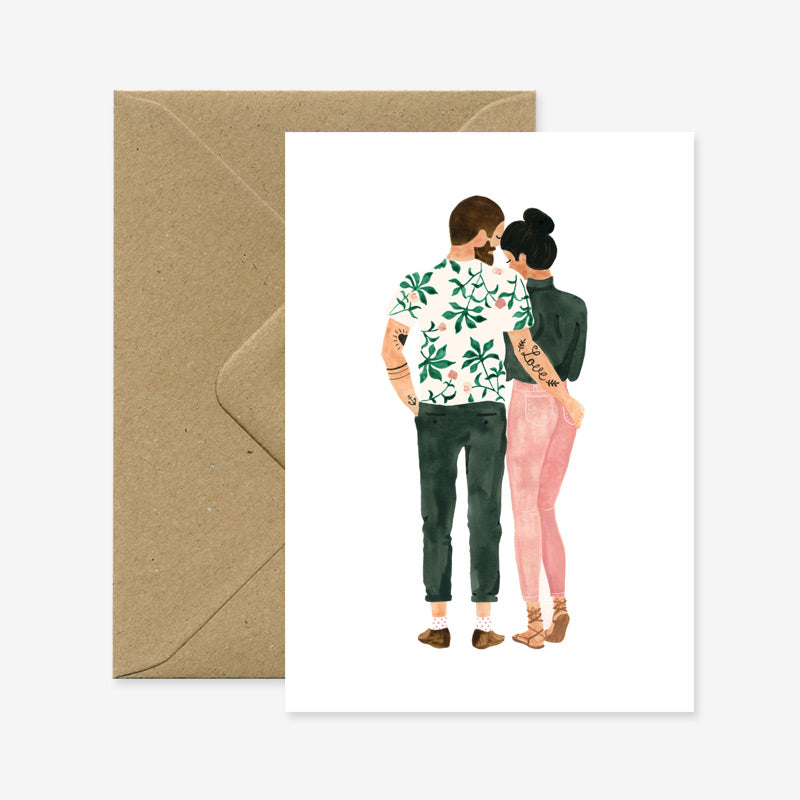 Postkaart 'Loving hipsters'