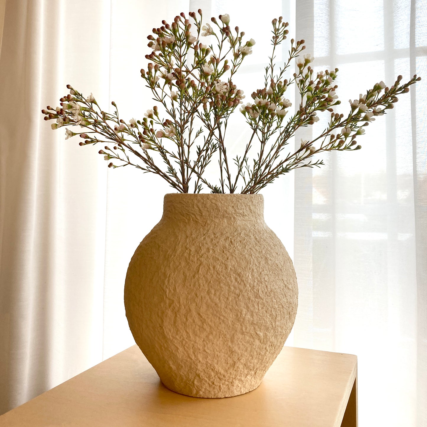 Vaas van pulp -beige - 18 x 20 cm
