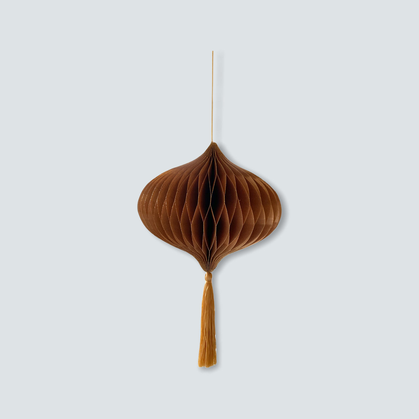 Kerstornament goud met tassel - handmade & fairtrade