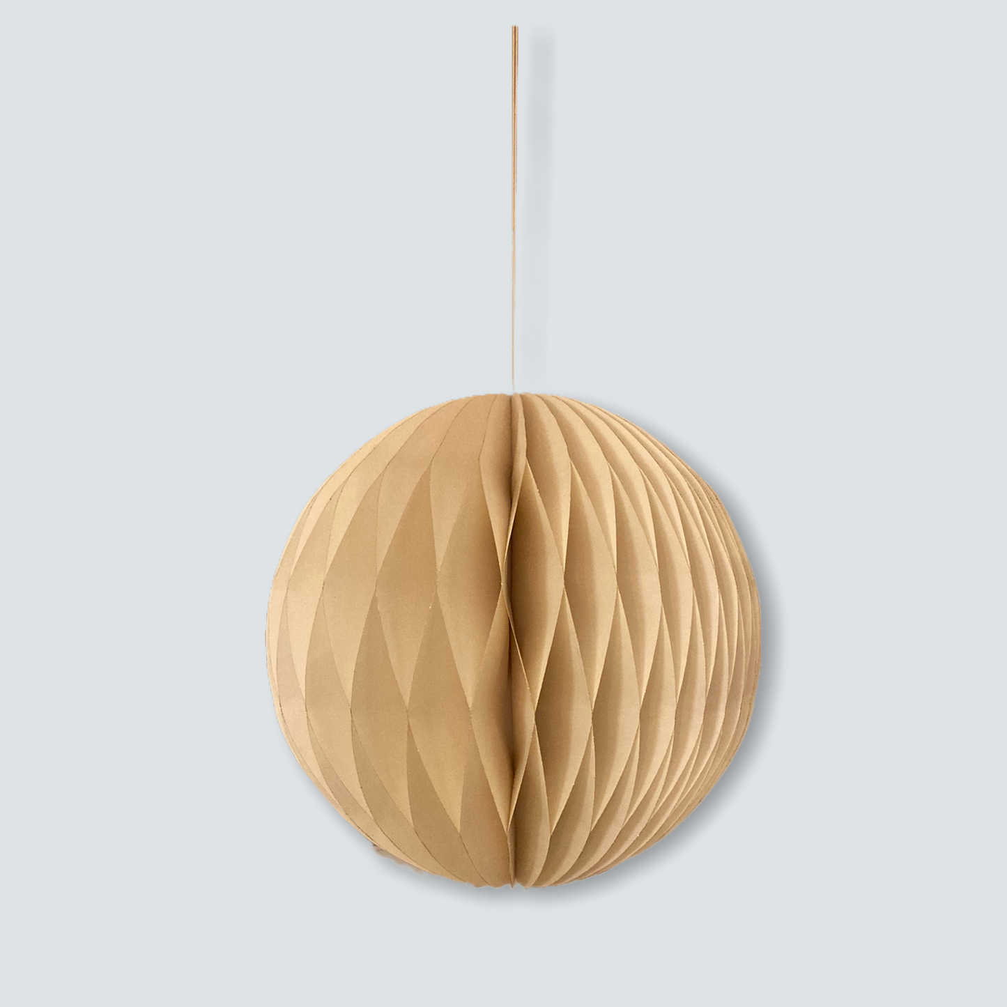 Kerstbol XL (45cm) ecru met gouden rand - handmade & fairtrade