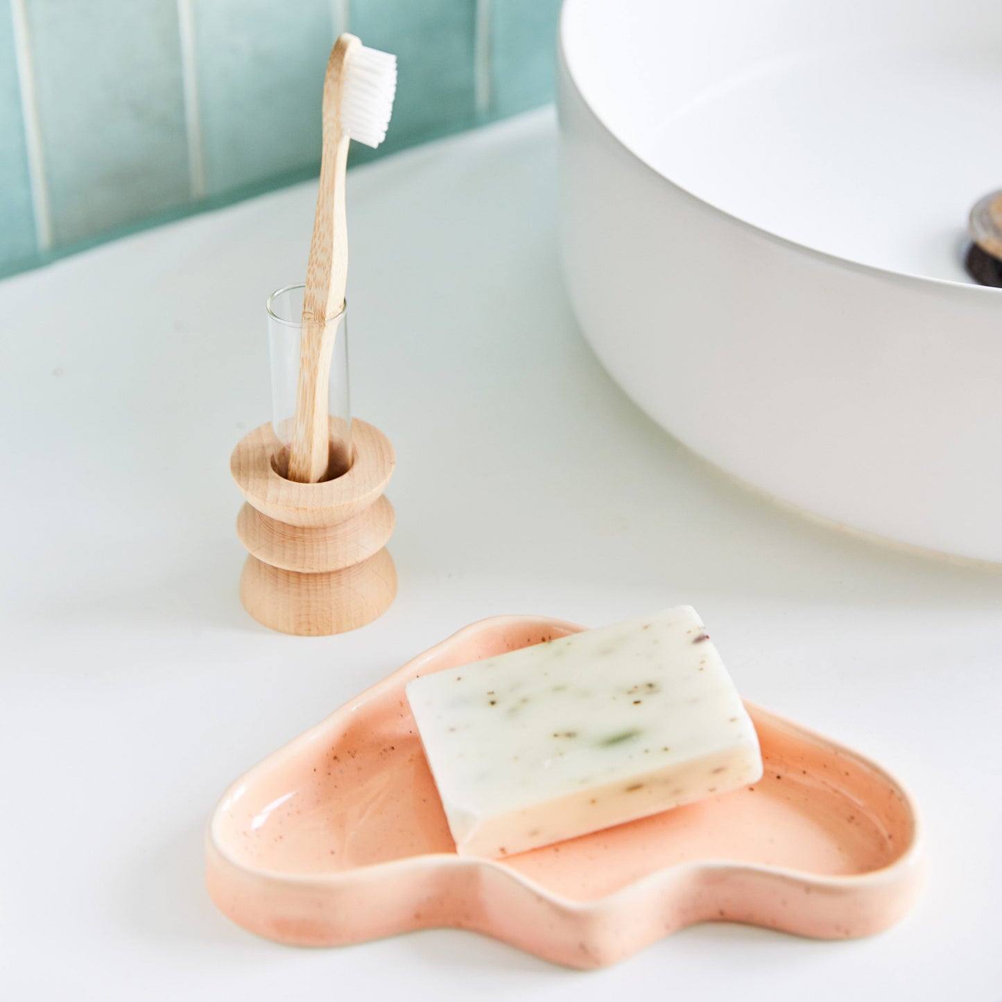Keramische Wave Tray - Driehoek Peach