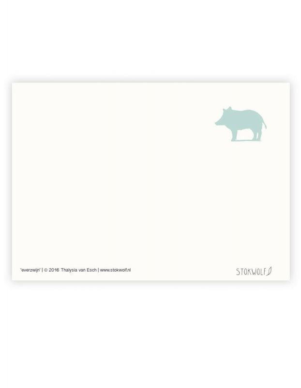 Postkaart 'wild zwijn'