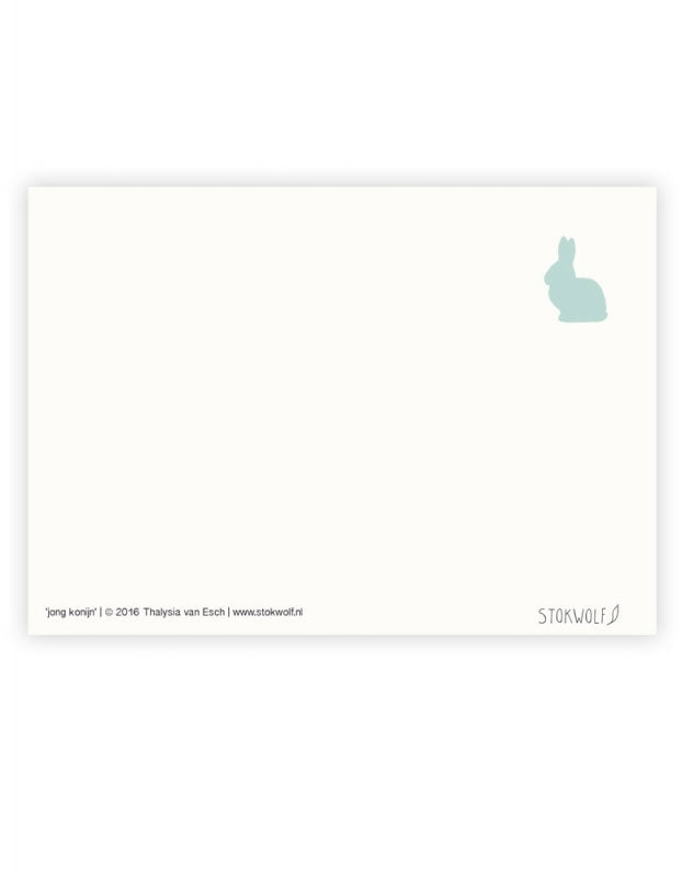 Postkaart 'jong wild konijn'