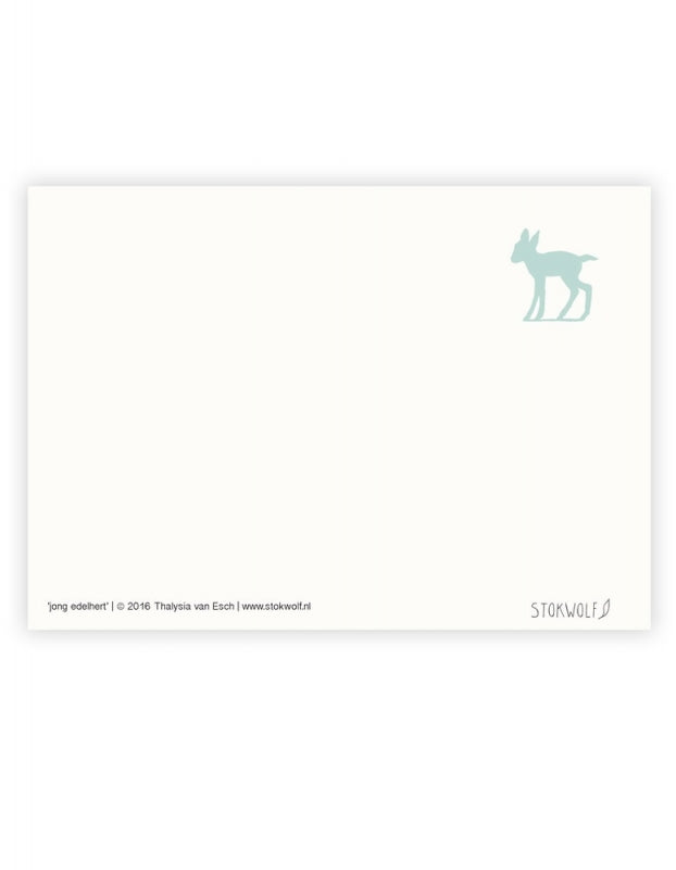 Postkaart 'jonge edelhert'