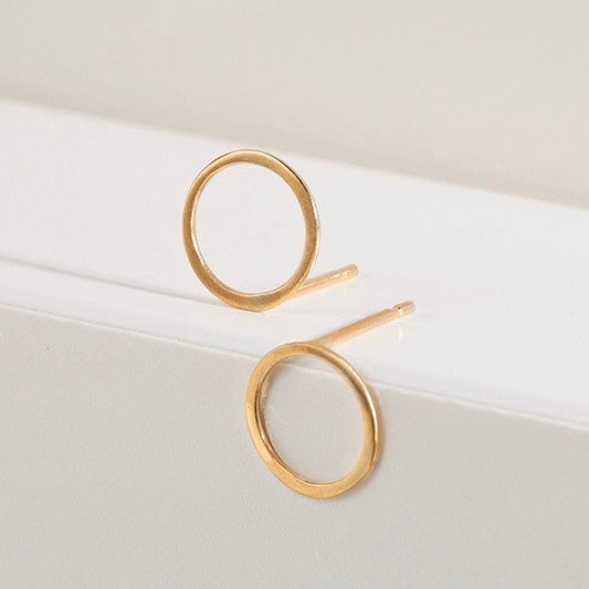 Open circle studs - 9ct recycled gold