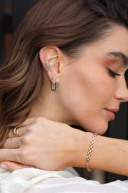 'Nisrine' earcuff met 4 kralenranken