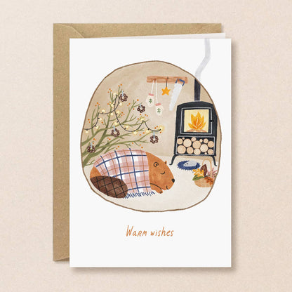 Kerstkaart bever