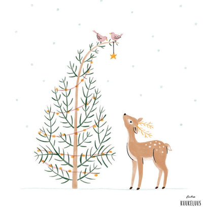 Kerstkaart hert