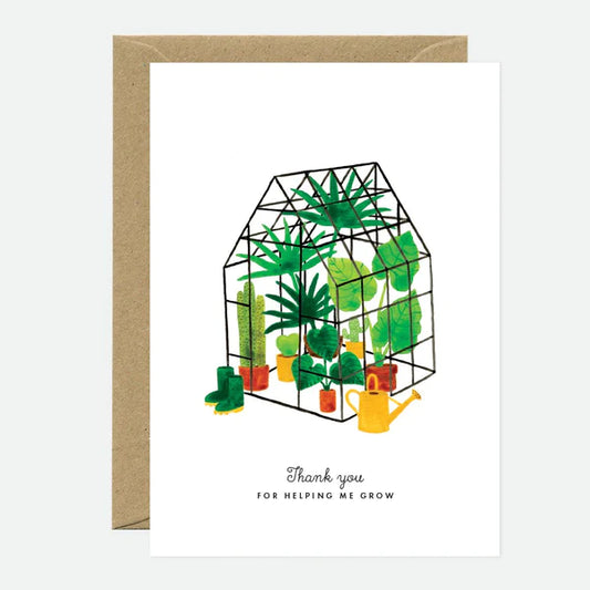 Postkaart 'Thanks mini greenhouse'