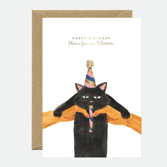Postkaart 'Whatever cat - birthday!'