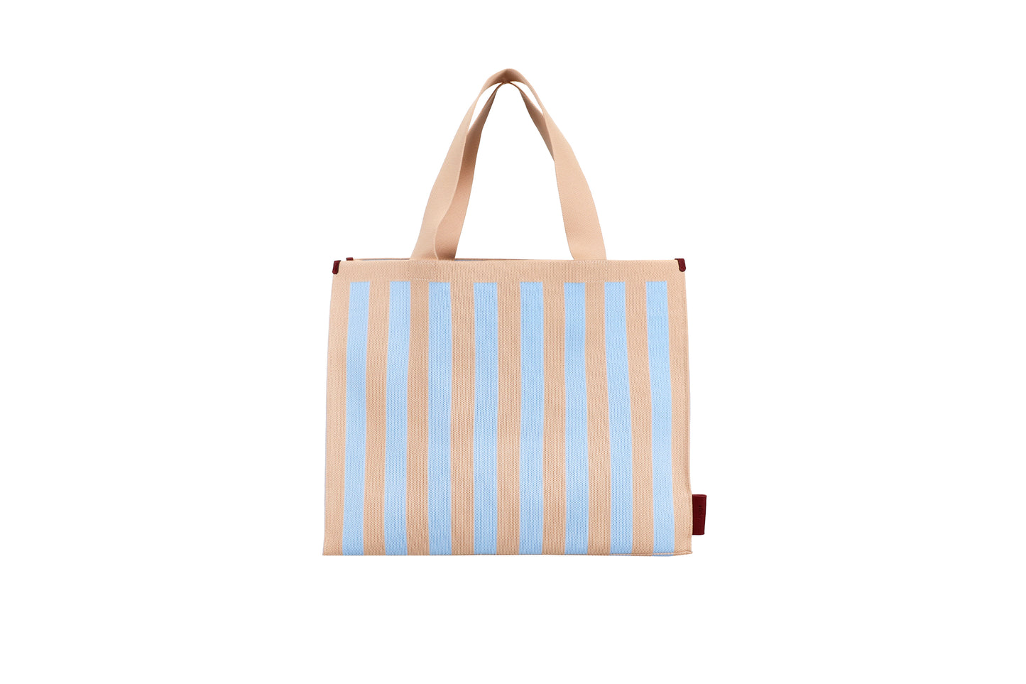 shopper | knitted stripes | marzipan + sky