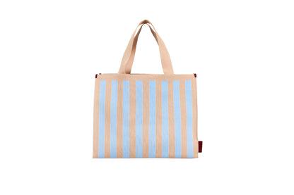 shopper | knitted stripes | marzipan + sky