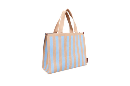 shopper | knitted stripes | marzipan + sky