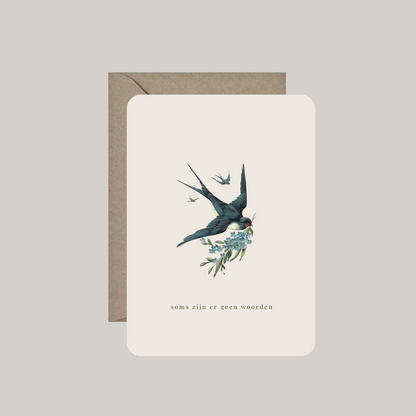 Postkaart 'soms zijn er geen woorden' met enveloppe