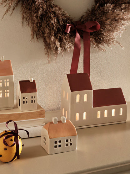 Bo Candle Houses - nut brown & paprika